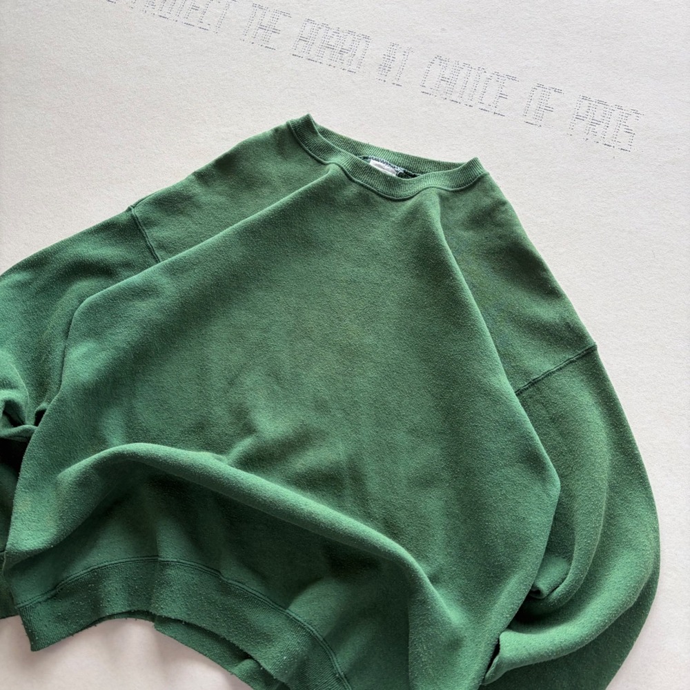 Vintage 90s Forest Green Blank Crewneck